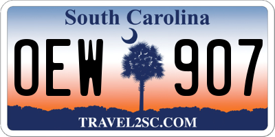 SC license plate OEW907