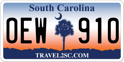 SC license plate OEW910
