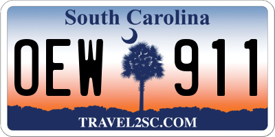 SC license plate OEW911