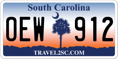 SC license plate OEW912