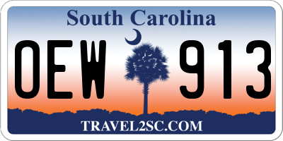 SC license plate OEW913