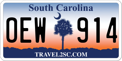 SC license plate OEW914