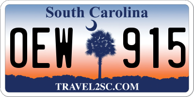 SC license plate OEW915
