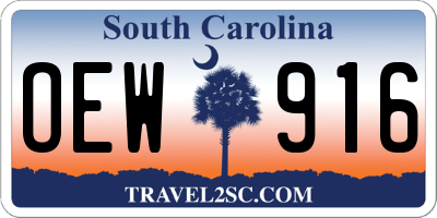 SC license plate OEW916