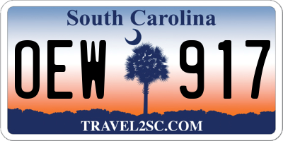 SC license plate OEW917