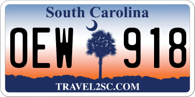 SC license plate OEW918