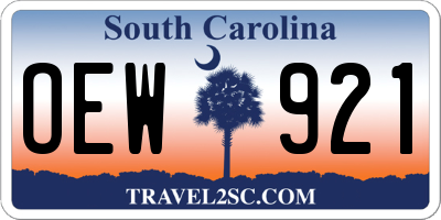SC license plate OEW921