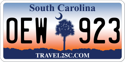 SC license plate OEW923