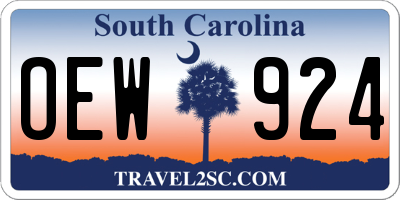 SC license plate OEW924