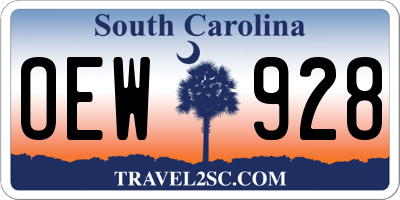 SC license plate OEW928