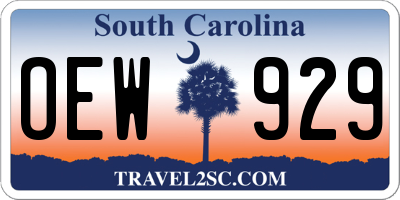 SC license plate OEW929