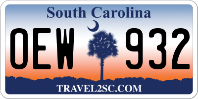 SC license plate OEW932