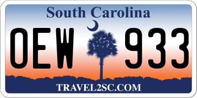 SC license plate OEW933