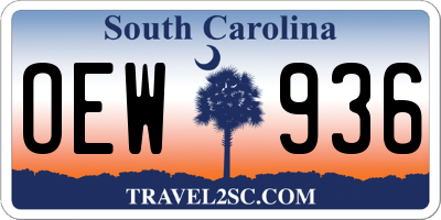 SC license plate OEW936