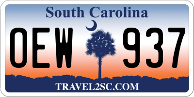 SC license plate OEW937