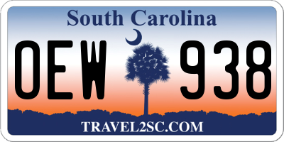 SC license plate OEW938