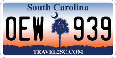 SC license plate OEW939