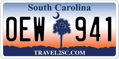 SC license plate OEW941