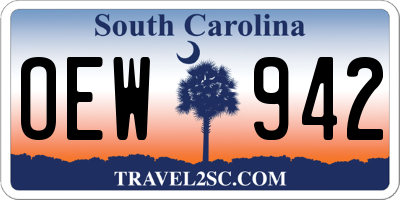 SC license plate OEW942