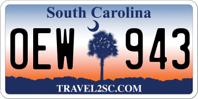 SC license plate OEW943
