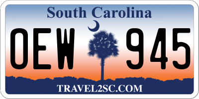SC license plate OEW945