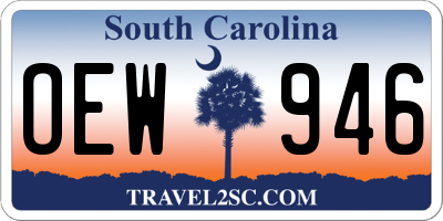 SC license plate OEW946