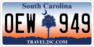SC license plate OEW949