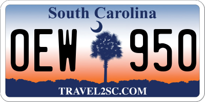 SC license plate OEW950