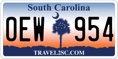 SC license plate OEW954