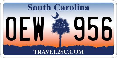 SC license plate OEW956