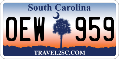 SC license plate OEW959