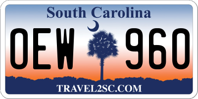 SC license plate OEW960