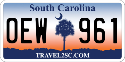 SC license plate OEW961