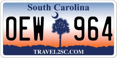 SC license plate OEW964