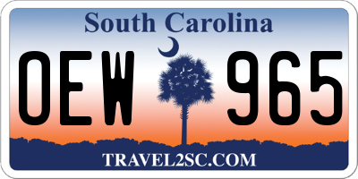 SC license plate OEW965