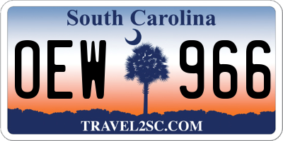 SC license plate OEW966