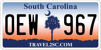 SC license plate OEW967
