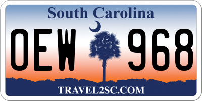 SC license plate OEW968