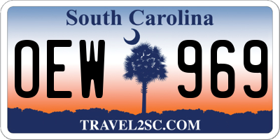 SC license plate OEW969