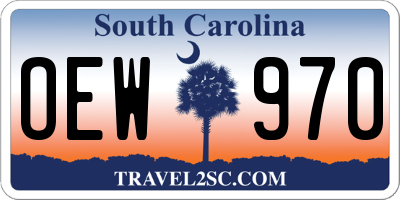 SC license plate OEW970