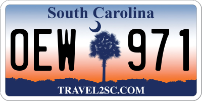 SC license plate OEW971