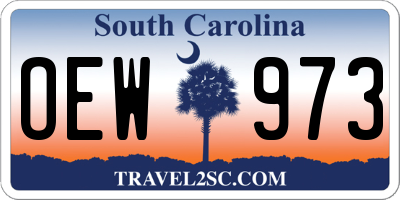 SC license plate OEW973