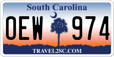 SC license plate OEW974