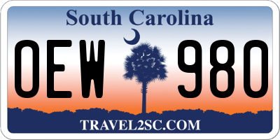 SC license plate OEW980