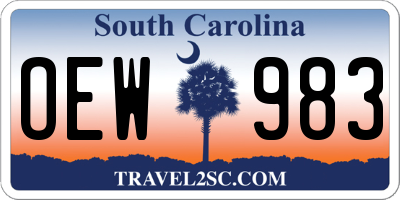 SC license plate OEW983