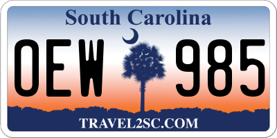 SC license plate OEW985