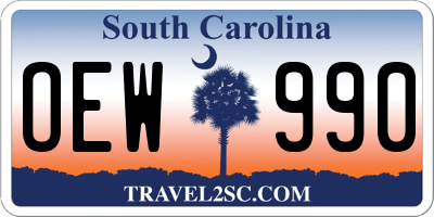 SC license plate OEW990