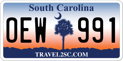 SC license plate OEW991