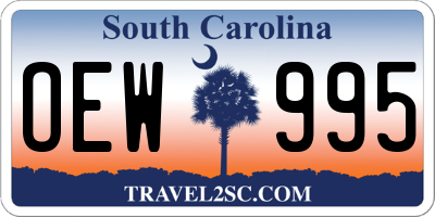 SC license plate OEW995