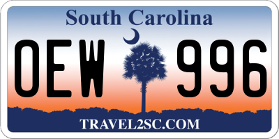 SC license plate OEW996